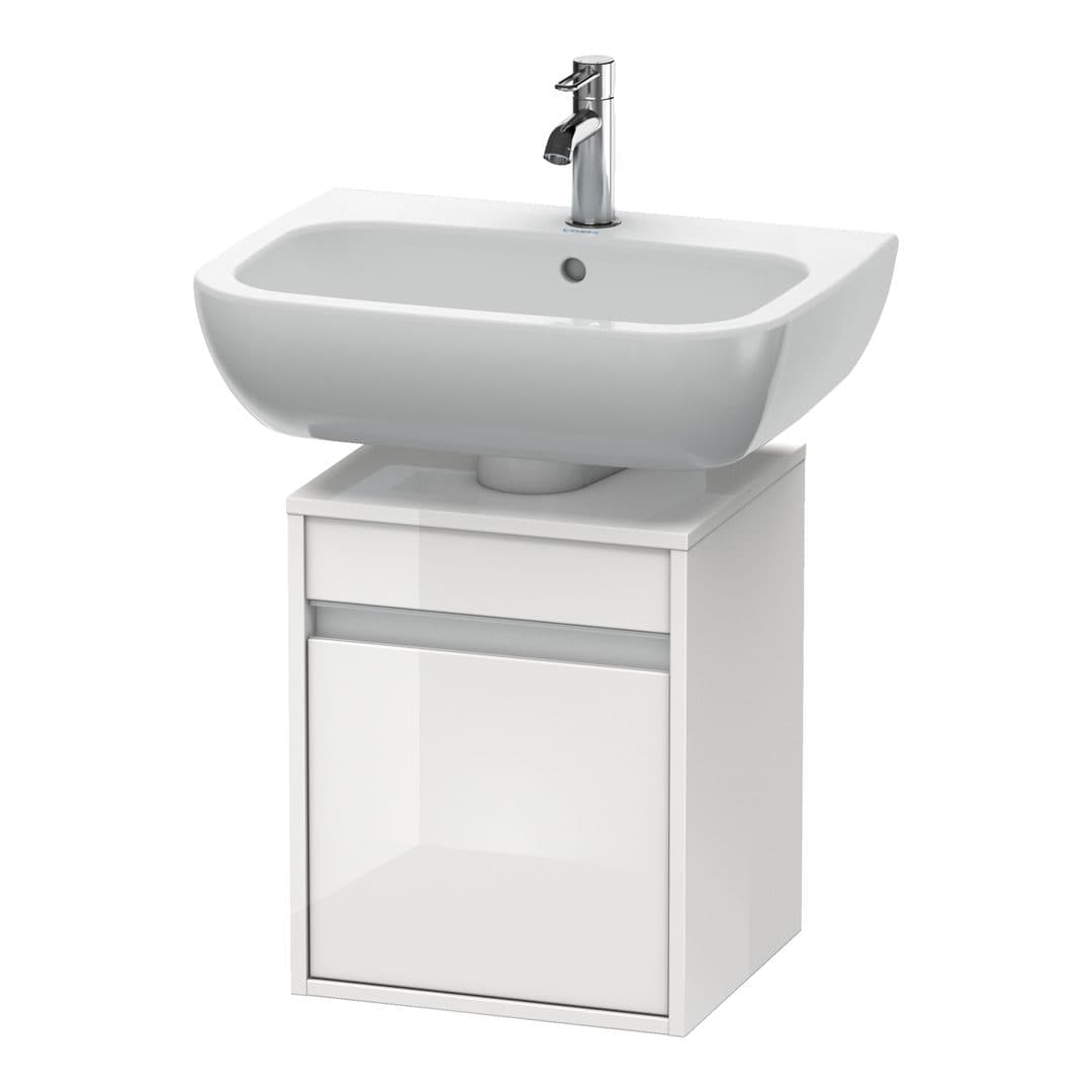 Duravit Ketho – Έπιπλο Νιπτήρα – 400 mm, 1 πόρτα, δεξιά, 400 x 360 x 496 mm – White High Gloss, Decor (KT6658R2222)