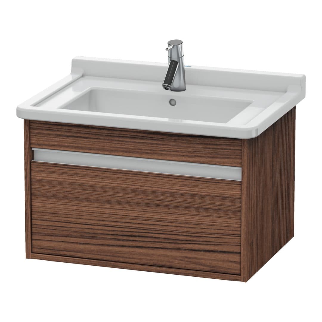 Duravit Ketho – Έπιπλο Νιπτήρα – 650 mm, 1 συρτάρι, νιπτήρας κέντρο, 650 x 455 x 410 mm – Walnut dark Matt, Decor (KT666302121)