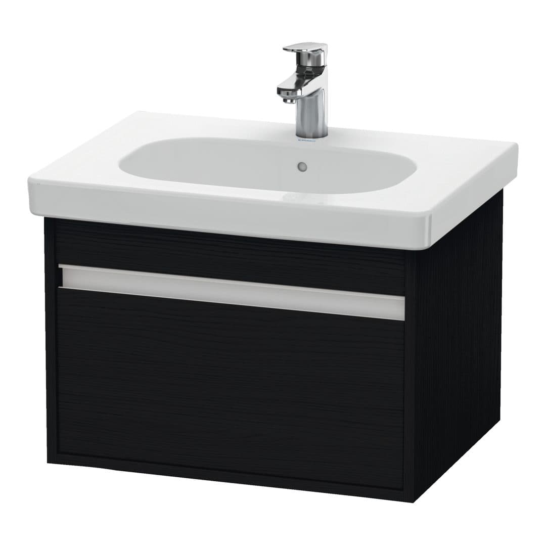 Duravit Ketho – Έπιπλο Νιπτήρα – 600 mm, 1 συρτάρι, νιπτήρας κέντρο, 600 x 455 x 410 mm – Black oak Matt, Decor (KT667001616)