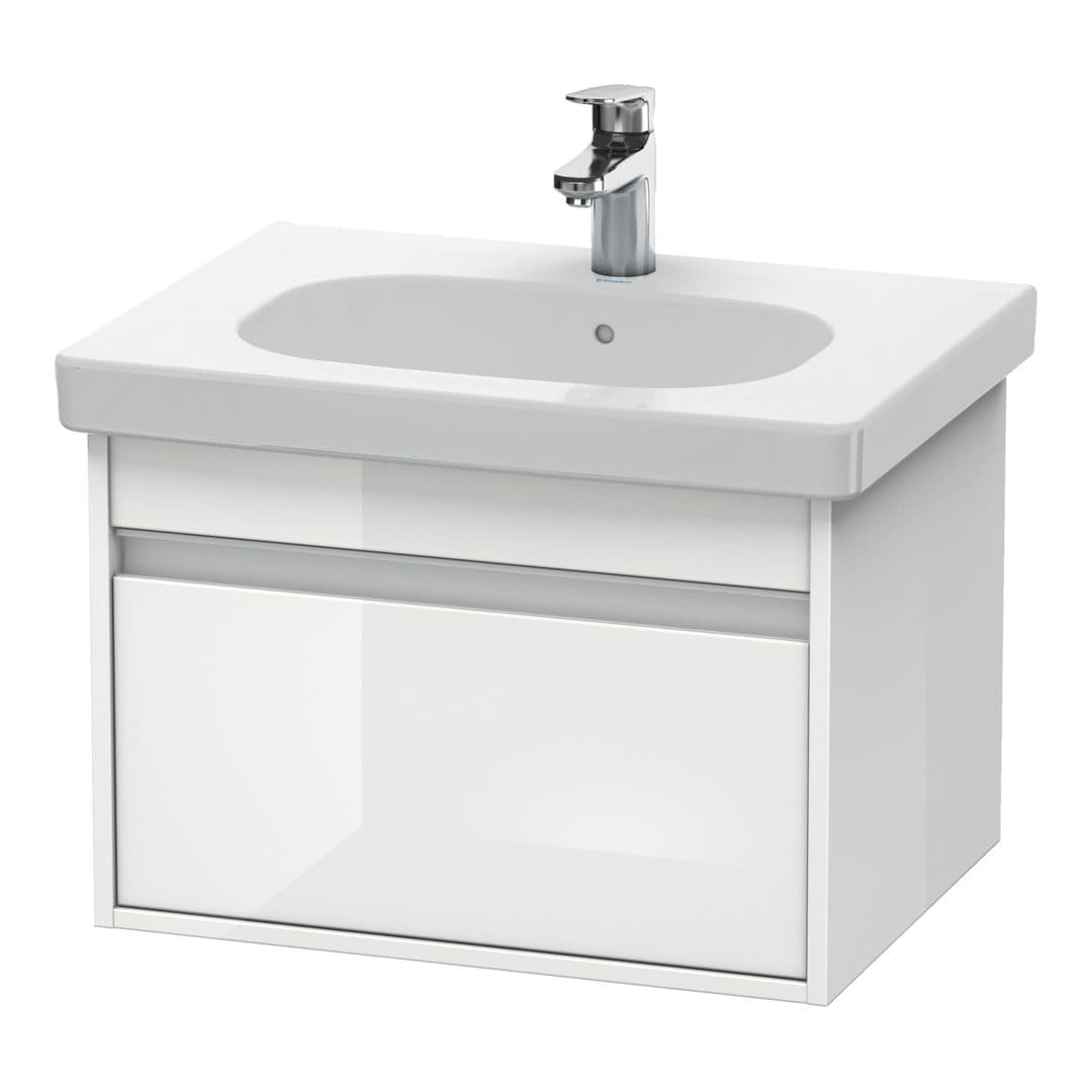 Duravit Ketho – Έπιπλο Νιπτήρα – 600 mm, 1 συρτάρι, νιπτήρας κέντρο, 600 x 455 x 410 mm – White High Gloss, Decor (KT667002222)