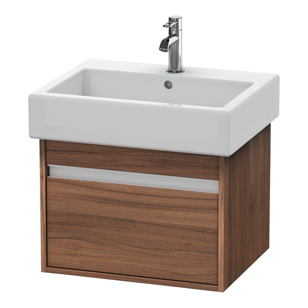 Duravit Ketho – Έπιπλο Νιπτήρα – 550 mm, 1 συρτάρι, νιπτήρας κέντρο – Walnut Matt, Decor (KT668607979)