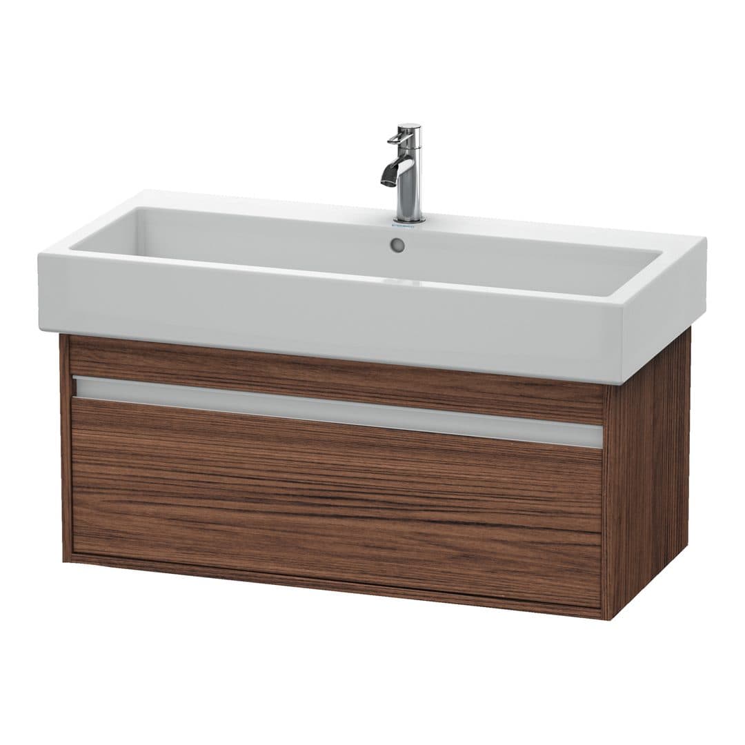 Duravit Ketho – Έπιπλο Νιπτήρα – 950 mm, 1 συρτάρι, νιπτήρας κέντρο – Walnut dark Matt, Decor (KT668802121)