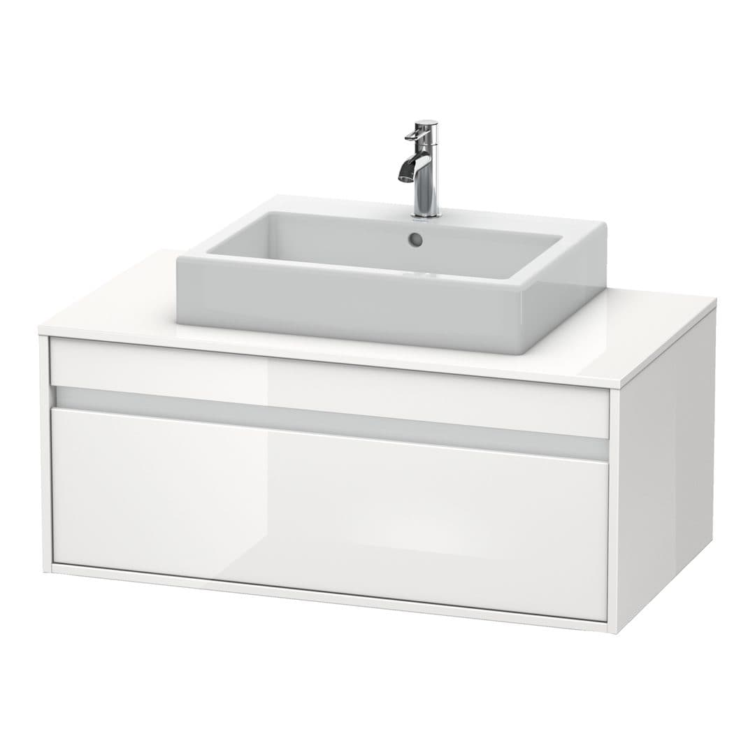 Duravit Ketho – Έπιπλο Νιπτήρα – 1000 mm, για κονσόλα, 1 συρτάρι, νιπτήρας κέντρο, μοντέλο KT6695 – White High Gloss, Decor (KT669502222)