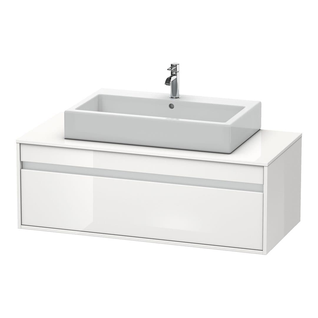 Duravit Ketho – Έπιπλο Νιπτήρα – 1200 mm, για κονσόλα, 1 συρτάρι, νιπτήρας κέντρο, μοντέλο KT6696 – White High Gloss, Decor (KT669602222)