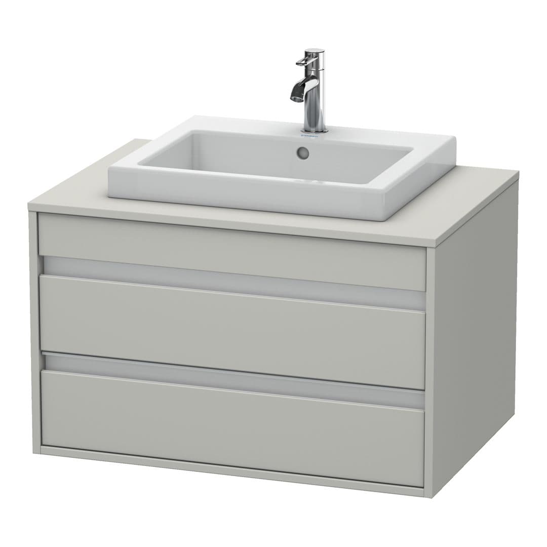 Duravit Ketho – Έπιπλο Νιπτήρα – 800 mm, για κονσόλα, 2 συρτάρια, νιπτήρας κέντρο, μοντέλο KT6754 – Concrete grey Matt, Decor (KT675400707)