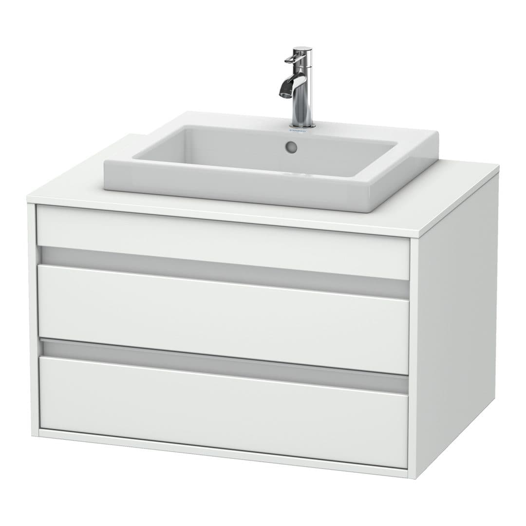 Duravit Ketho – Έπιπλο Νιπτήρα – 800 mm, για κονσόλα, 2 συρτάρια, νιπτήρας κέντρο, μοντέλο KT6754 – White Matt, Decor (KT675401818)