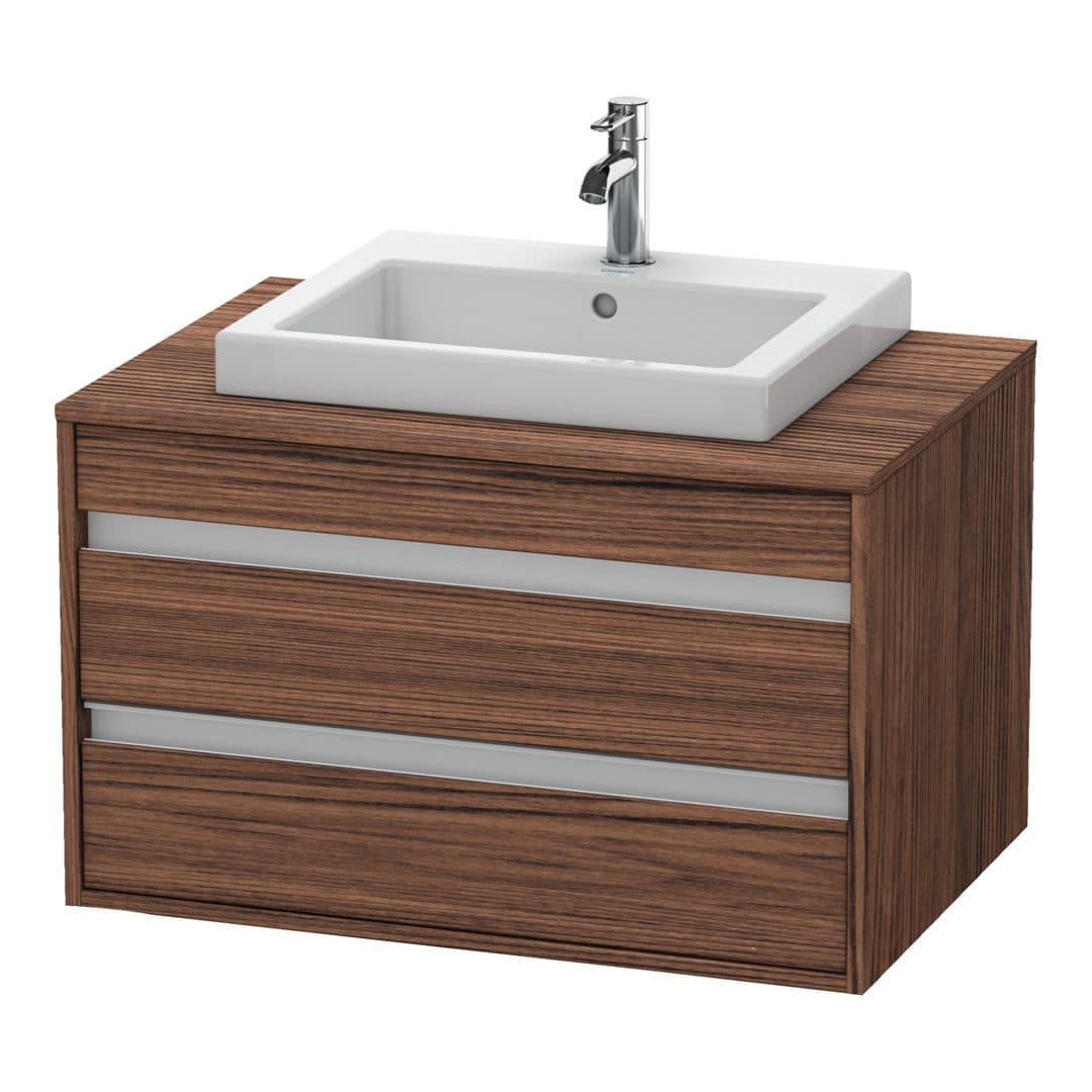 Duravit Ketho – Έπιπλο Νιπτήρα – 800 mm, για κονσόλα, 2 συρτάρια, νιπτήρας κέντρο, μοντέλο KT6754 – Walnut dark Matt, Decor (KT675402121)