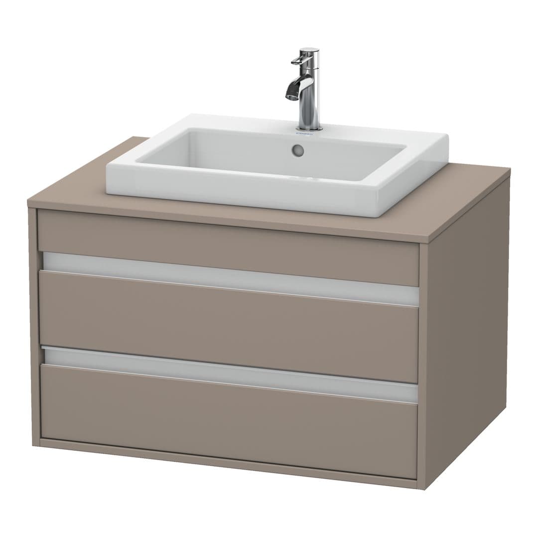 Duravit Ketho – Έπιπλο Νιπτήρα – 800 mm, για κονσόλα, 2 συρτάρια, νιπτήρας κέντρο, μοντέλο KT6754 – Basalte Matt, Decor (KT675404343)