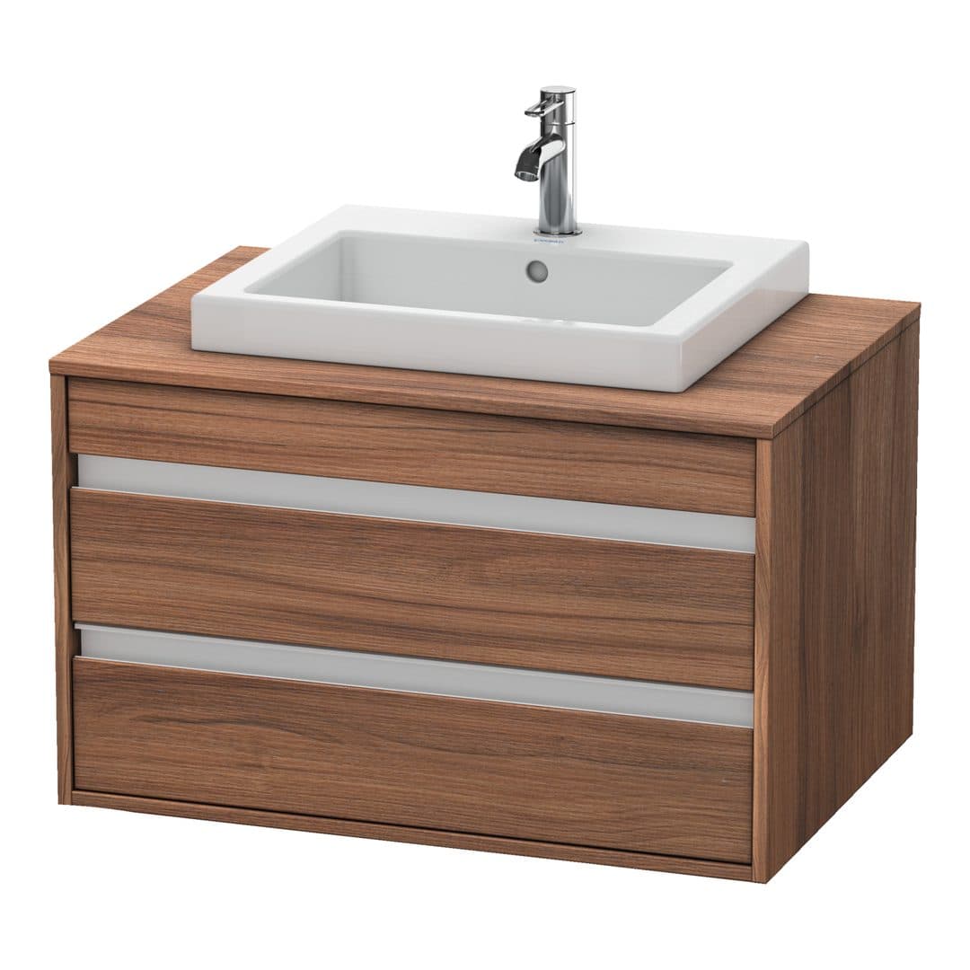 Duravit Ketho – Έπιπλο Νιπτήρα – 800 mm, για κονσόλα, 2 συρτάρια, νιπτήρας κέντρο, μοντέλο KT6754 – Walnut Matt, Decor (KT675407979)