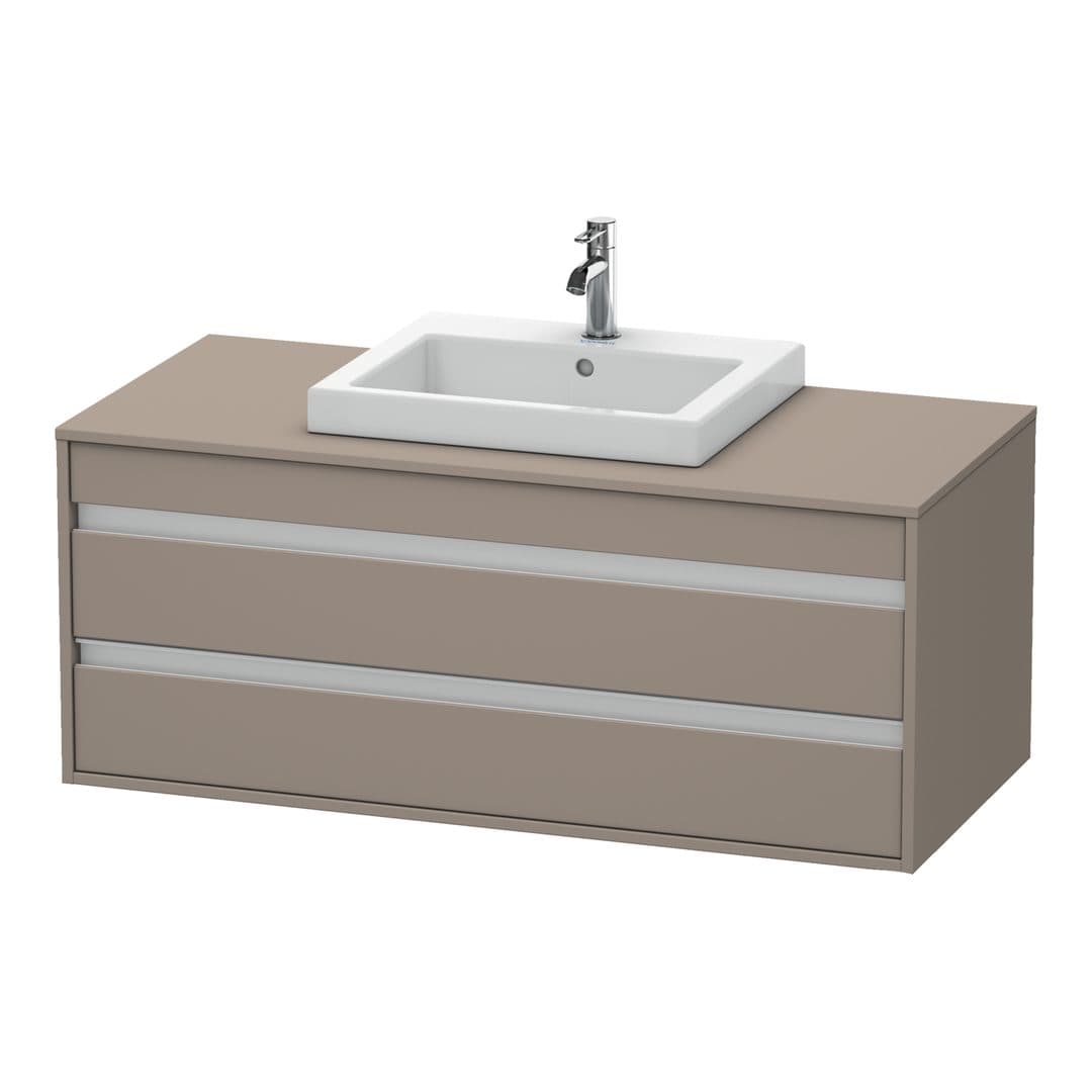 Duravit Ketho – Έπιπλο Νιπτήρα – 1200 mm, για κονσόλα, 2 συρτάρια, νιπτήρας κέντρο, μοντέλο KT6756 – Basalte Matt, Decor (KT675604343)