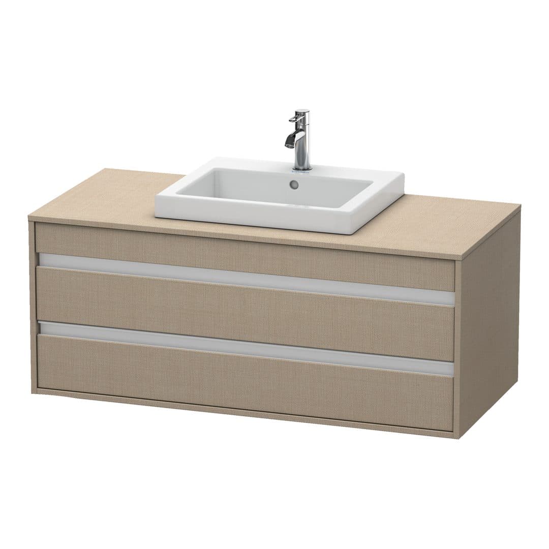 Duravit Ketho – Έπιπλο Νιπτήρα – 1200 mm, για κονσόλα, 2 συρτάρια, νιπτήρας κέντρο, μοντέλο KT6756 – Linen Matt, Decor (KT675607575)