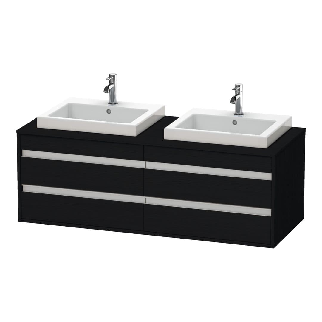 Duravit Ketho – Έπιπλο Νιπτήρα – 1400 mm, για κονσόλα, 4 συρτάρια, μοντέλο KT6757 – Black oak Matt, Decor (KT6757B1616)