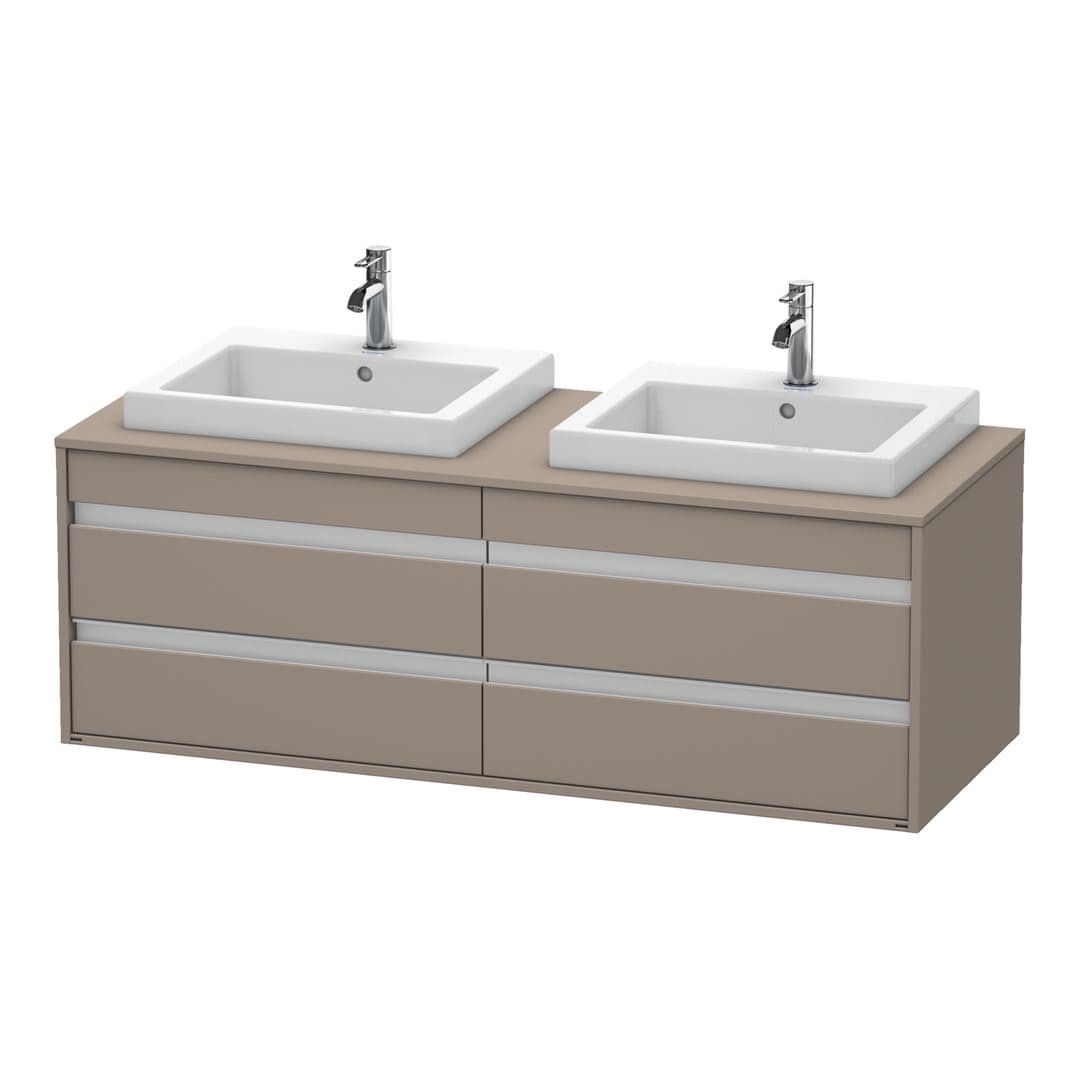 Duravit Ketho – Έπιπλο Νιπτήρα – 1400 mm, για κονσόλα, 4 συρτάρια, μοντέλο KT6757 – Basalte Matt, Decor (KT6757B4343)
