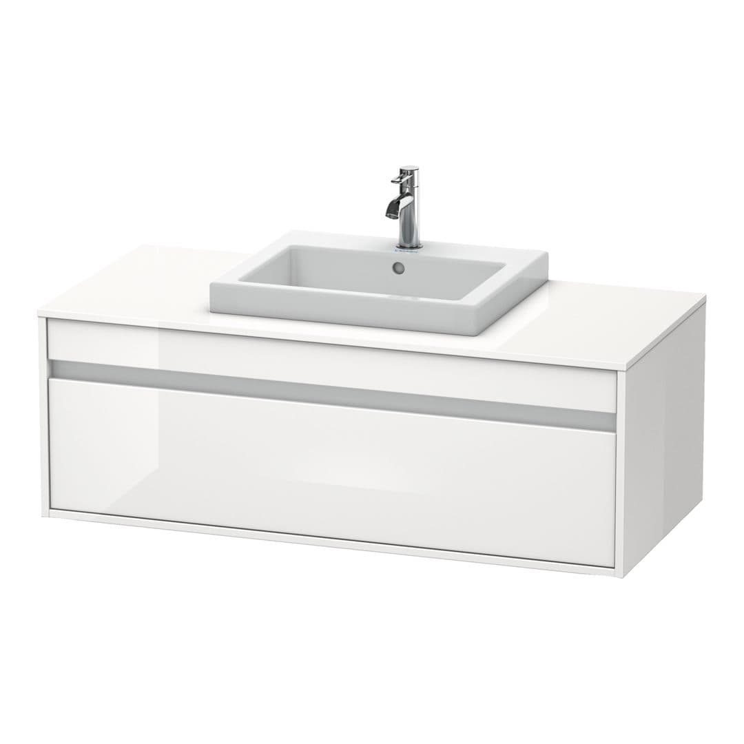 Duravit Ketho – Έπιπλο Νιπτήρα – 1200 mm, για κονσόλα, 1 συρτάρι, νιπτήρας κέντρο, μοντέλο KT6796 – White High Gloss, Decor (KT679602222)