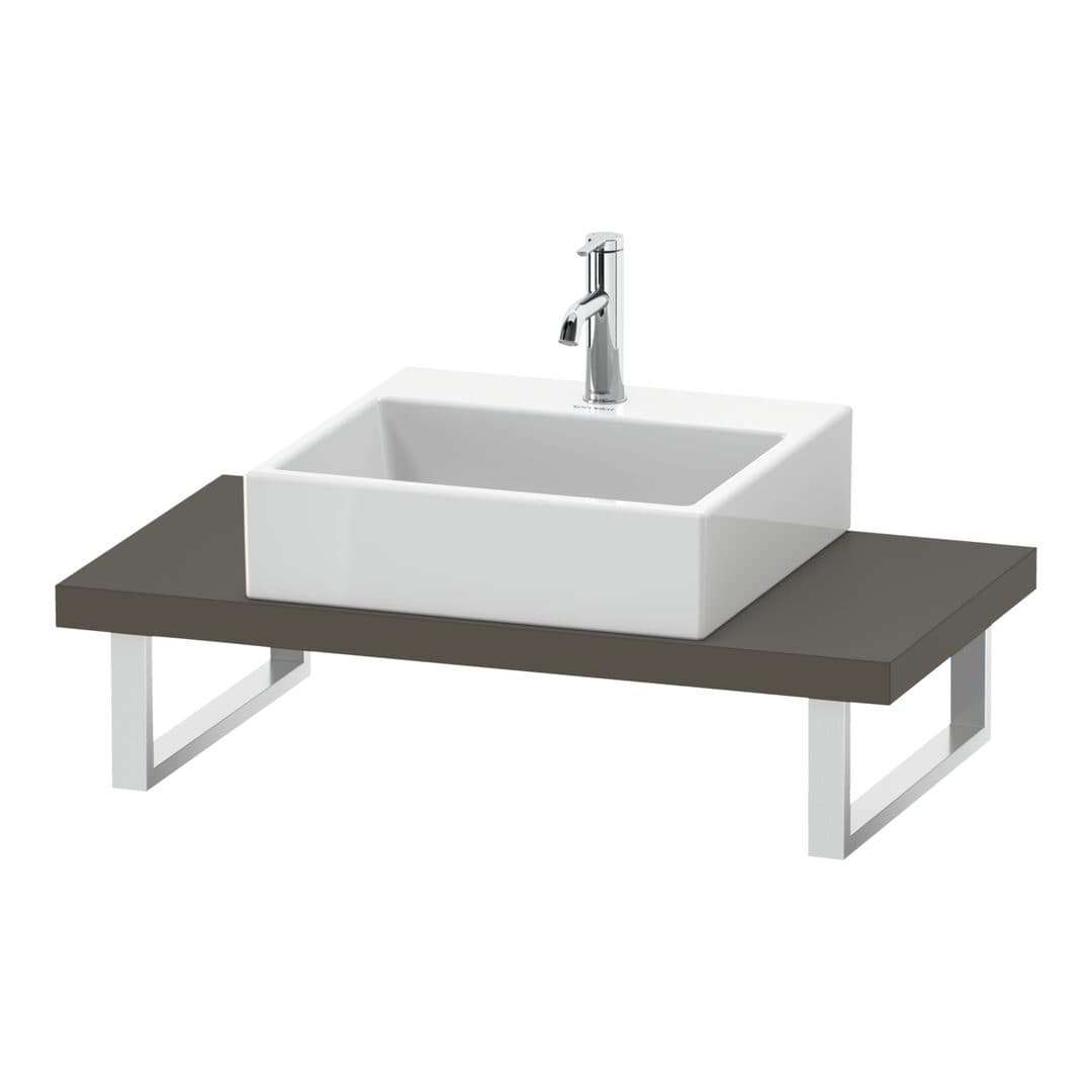 Duravit L-Cube – Πάγκος Νιπτήρα – 800 mm, Compact, 800 x 480 x 45 mm, μοντέλο LC100C – Flannel Grey Satin Matt, Lacquer (LC100C09090)