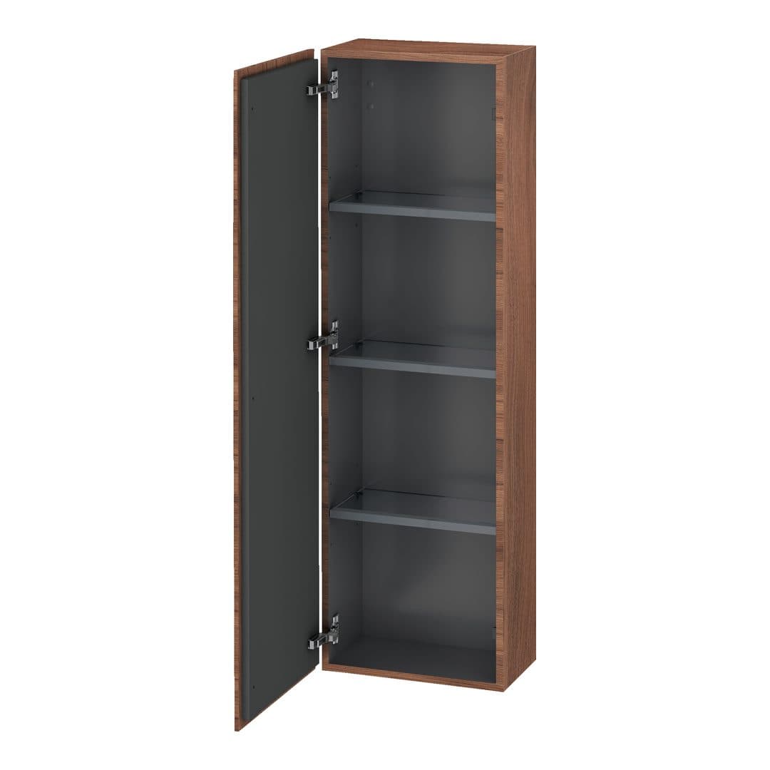 Duravit L-Cube – Κολόνα Μπάνιου – 400 mm, μεσαία, 1 πόρτα, αριστερή, 400 x 243 x 1320 mm – Walnut Matt, Decor (LC1168L7979)
