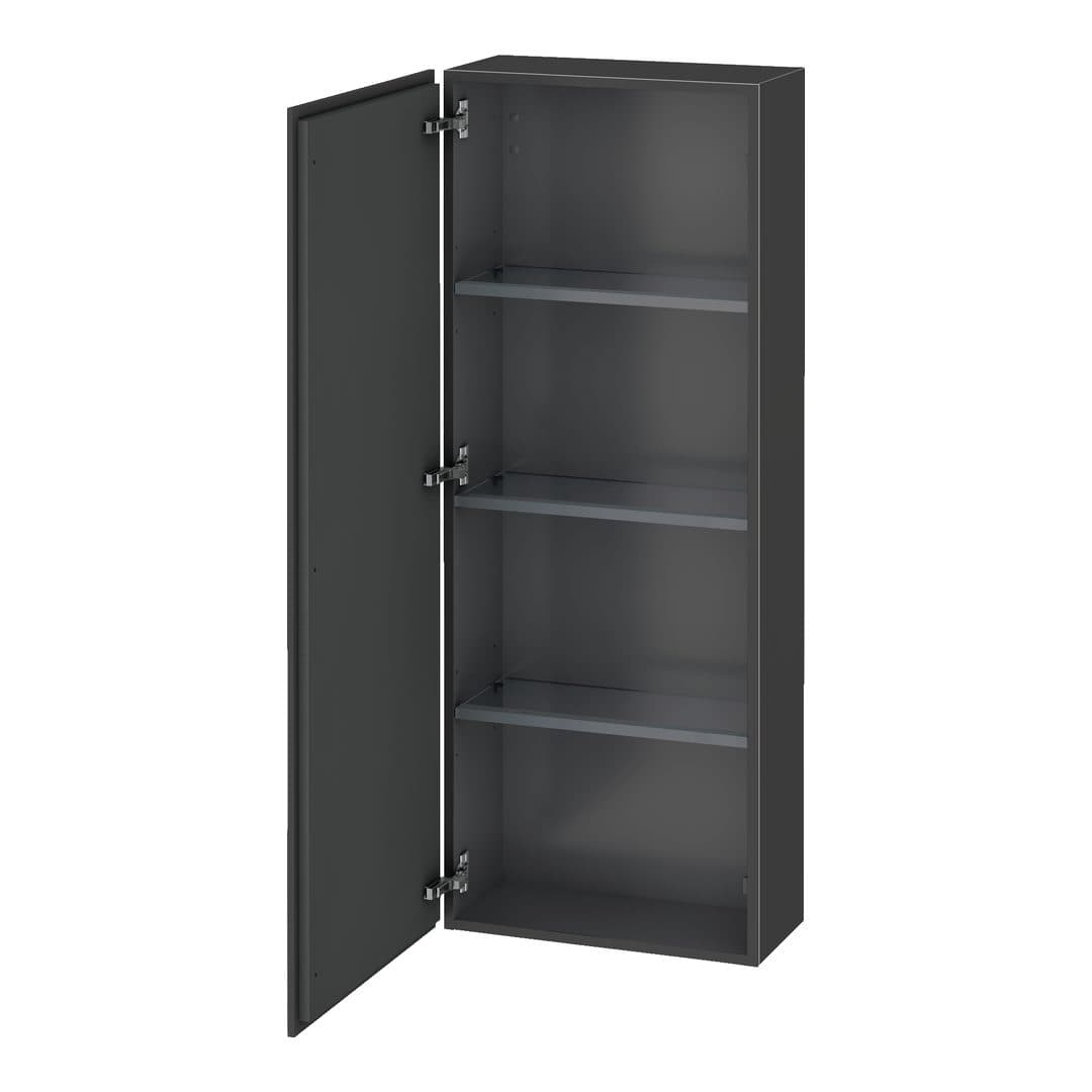 Duravit L-Cube – Κολόνα Μπάνιου – 500 mm, μεσαία, 1 πόρτα, αριστερή, 500 x 243 x 1320 mm – Graphite Matt, Decor (LC1169L4949)