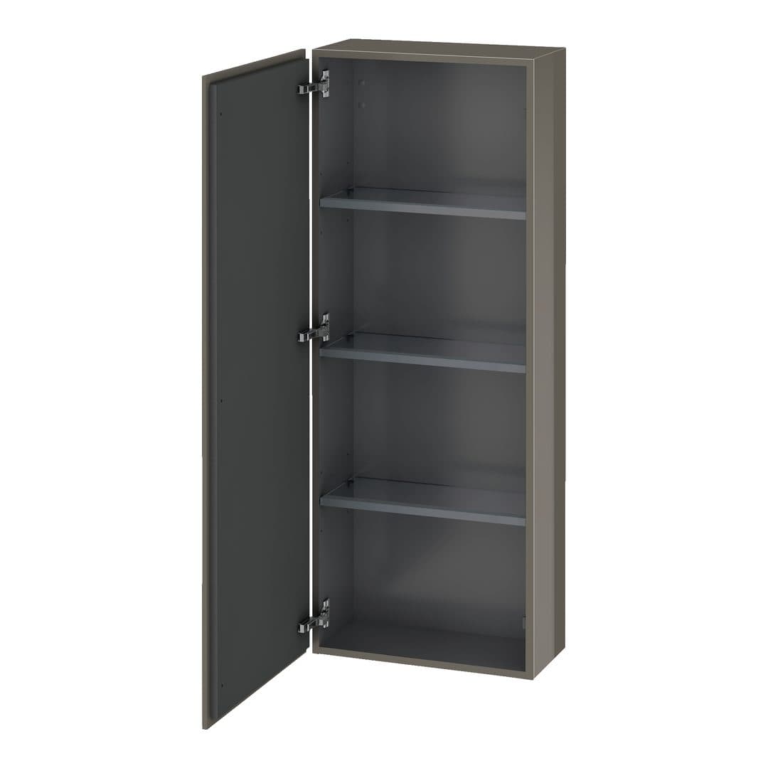 Duravit L-Cube – Κολόνα Μπάνιου – 500 mm, μεσαία, 1 πόρτα, αριστερή, 500 x 243 x 1320 mm – Flannel Grey High Gloss, Lacquer (LC1169L8989)