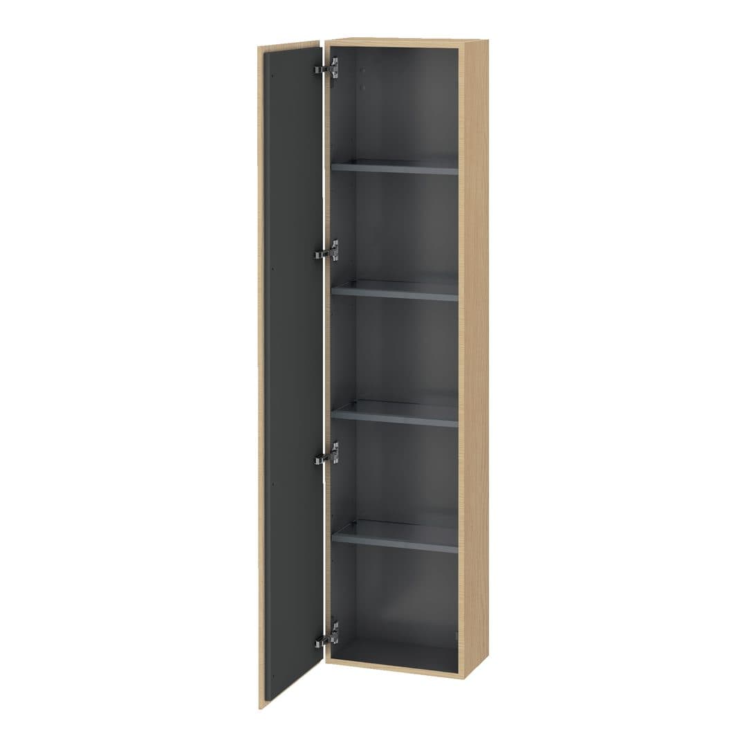 Duravit L-Cube – Κολόνα Μπάνιου – 400 mm, 1 πόρτα, αριστερή, 400 x 243 x 1760 mm – Natural oak, Decor (LC1170L3030)