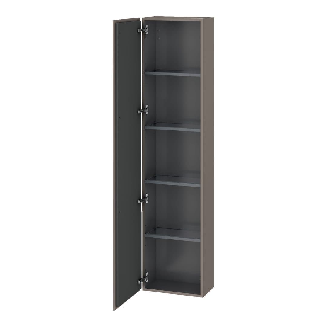 Duravit L-Cube – Κολόνα Μπάνιου – 400 mm, 1 πόρτα, αριστερή, 400 x 243 x 1760 mm – Basalte Matt, Decor (LC1170L4343)