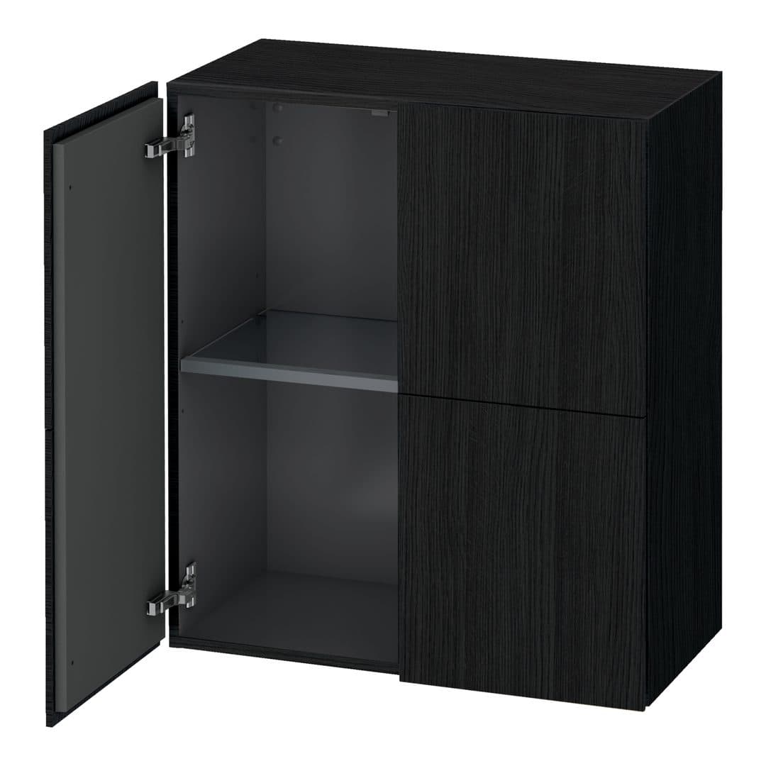 Duravit L-Cube – Κολόνα Μπάνιου – 700 mm, μεσαία, 2 πόρτες, 700 x 363 x 800 mm – Black oak Matt, Decor (LC117701616)