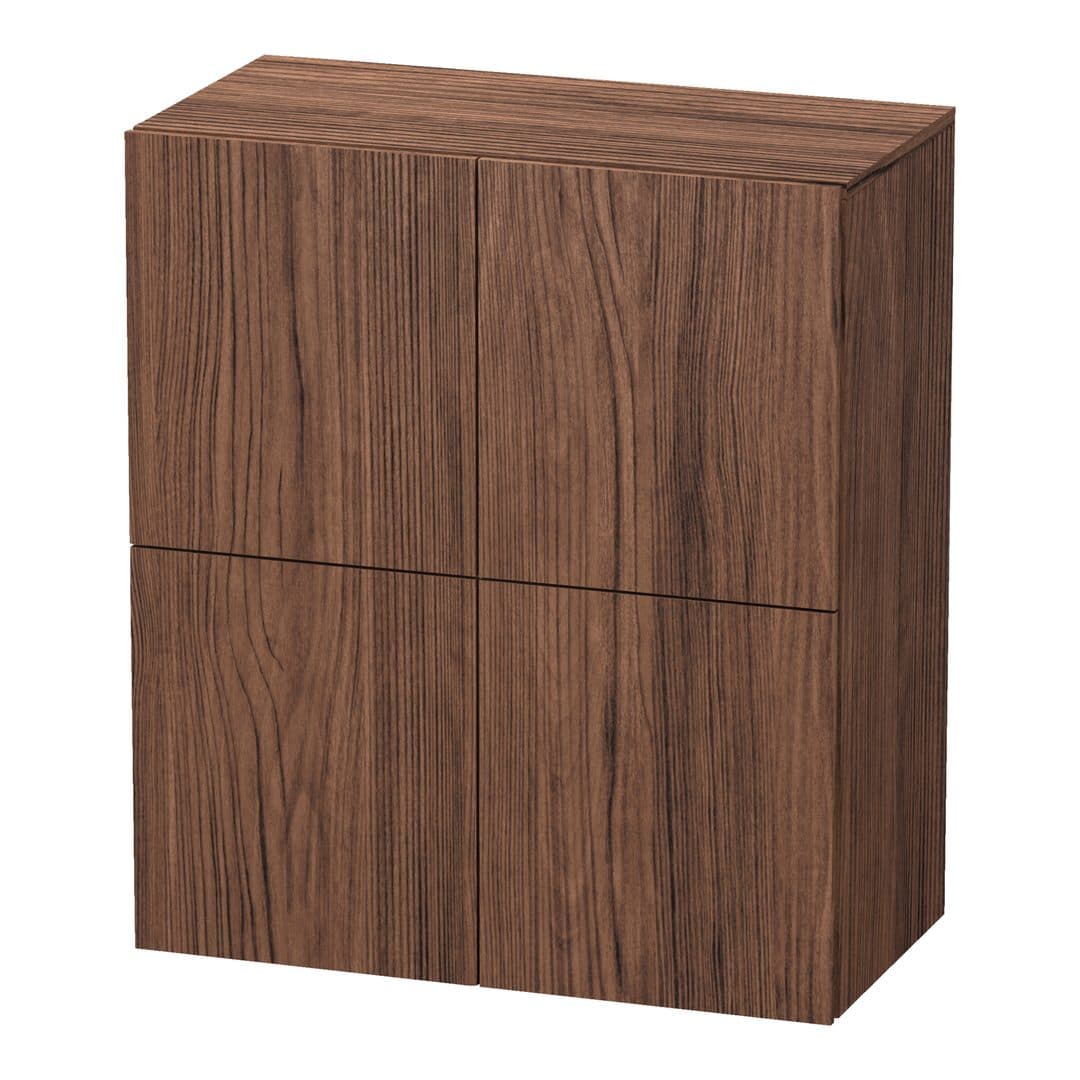 Duravit L-Cube – Κολόνα Μπάνιου – 700 mm, μεσαία, 2 πόρτες, 700 x 363 x 800 mm – Walnut dark Matt, Decor (LC117702121)