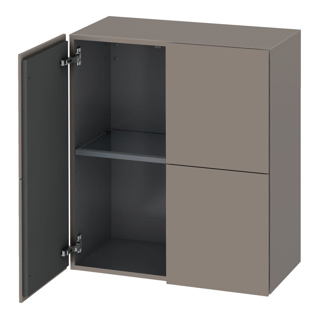 Duravit L-Cube – Κολόνα Μπάνιου – 700 mm, μεσαία, 2 πόρτες, 700 x 363 x 800 mm – Basalte Matt, Decor (LC117704343)