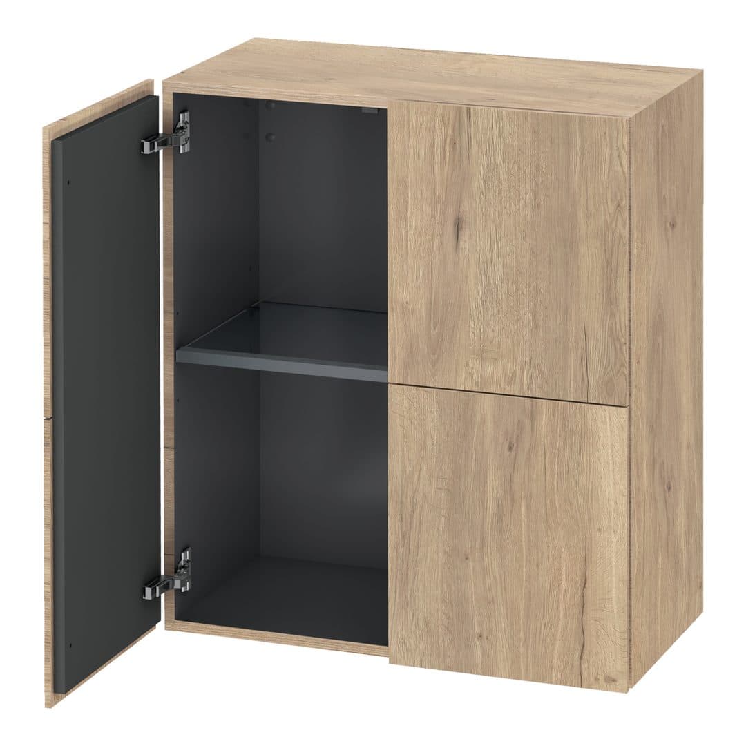 Duravit L-Cube – Κολόνα Μπάνιου – 700 mm, μεσαία, 2 πόρτες, 700 x 363 x 800 mm – Marbled Oak Matt, Decor (LC117705555)