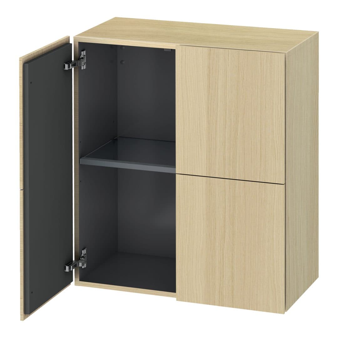 Duravit L-Cube – Κολόνα Μπάνιου – 700 mm, μεσαία, 2 πόρτες, 700 x 363 x 800 mm – Mediterranean oak Matt, Real wood veneer (LC117707171)