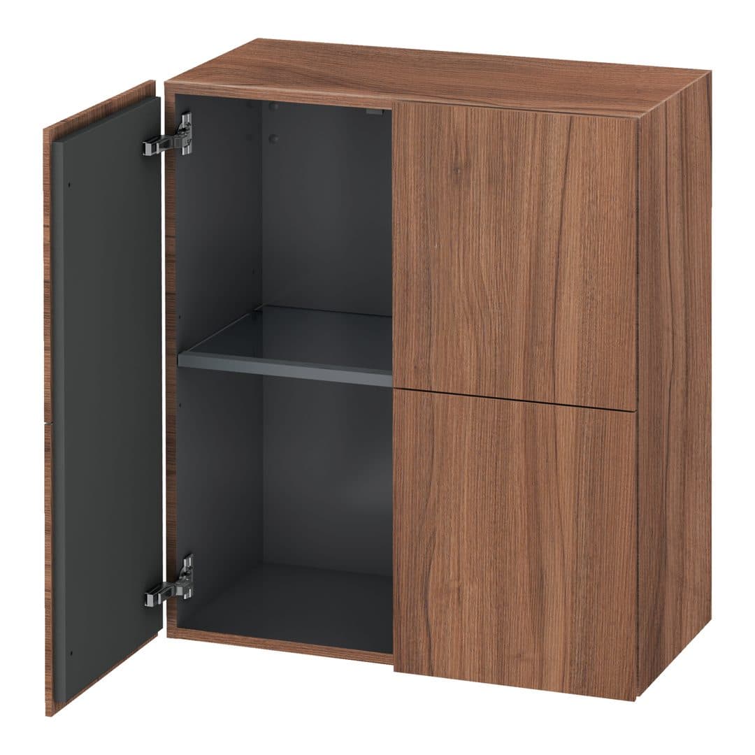 Duravit L-Cube – Κολόνα Μπάνιου – 700 mm, μεσαία, 2 πόρτες, 700 x 363 x 800 mm – Walnut Matt, Decor (LC117707979)