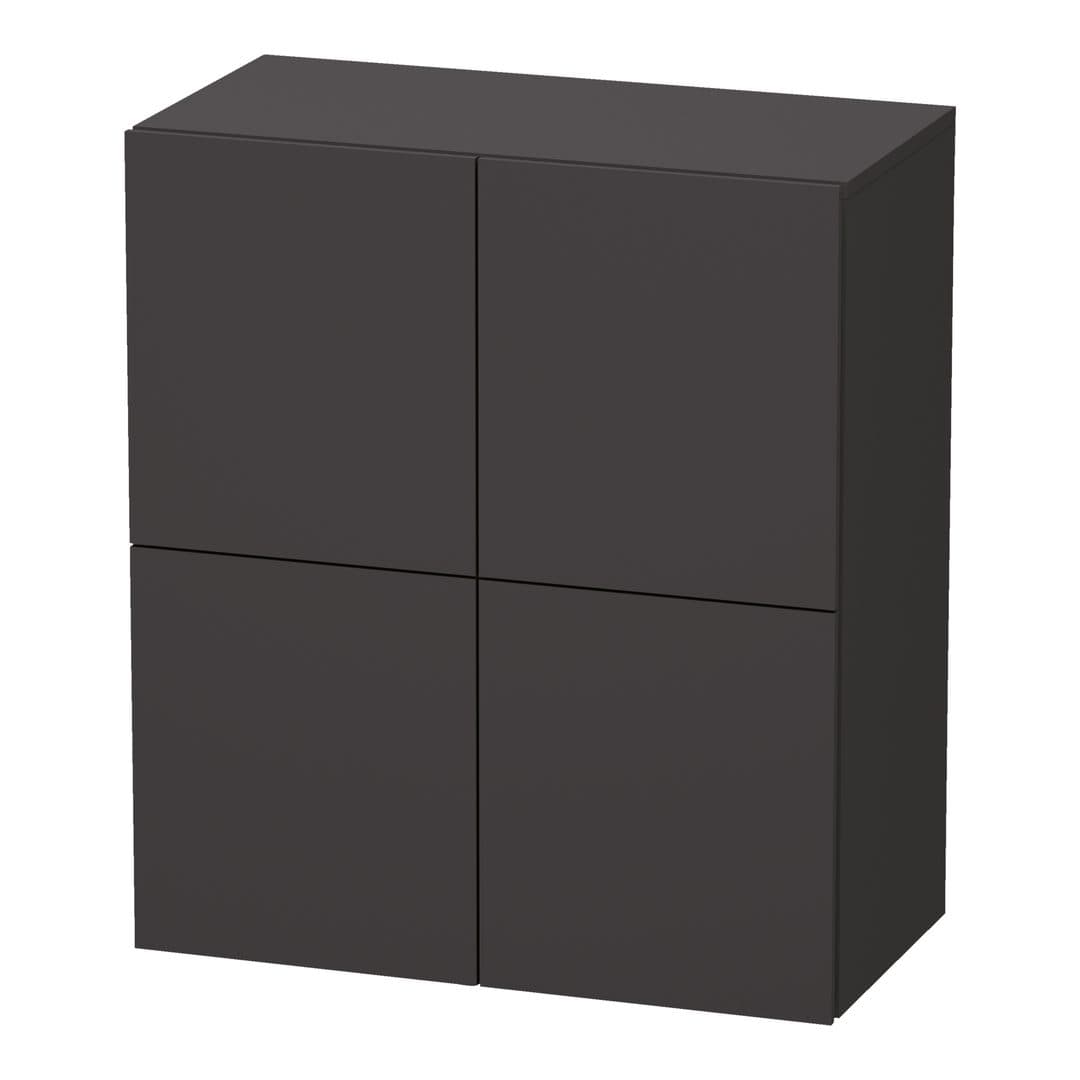 Duravit L-Cube – Κολόνα Μπάνιου – 700 mm, μεσαία, 2 πόρτες, 700 x 363 x 800 mm – Graphite Super Matt, Decor (LC117708080)