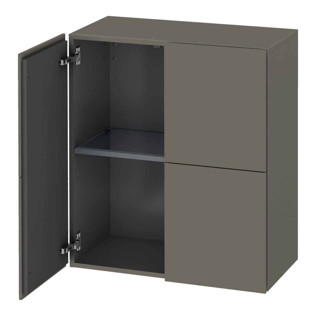 Duravit L-Cube – Κολόνα Μπάνιου – 700 mm, μεσαία, 2 πόρτες, 700 x 363 x 800 mm – Flannel Grey Satin Matt, Lacquer (LC117709090)