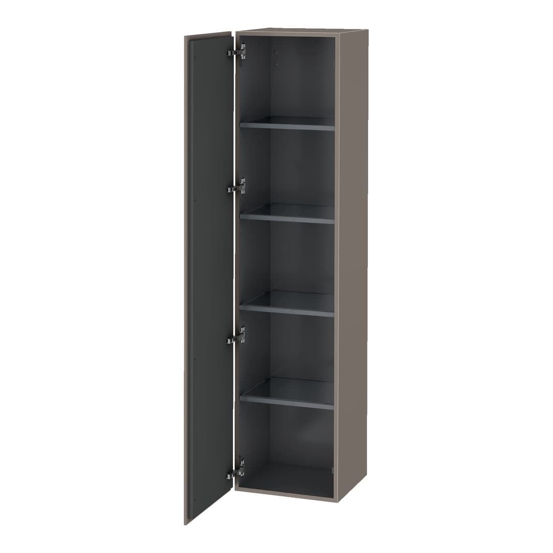 Duravit L-Cube – Κολόνα Μπάνιου – 400 mm, 1 πόρτα, αριστερή, 400 x 363 x 1760 mm – Basalte Matt, Decor (LC1180L4343)