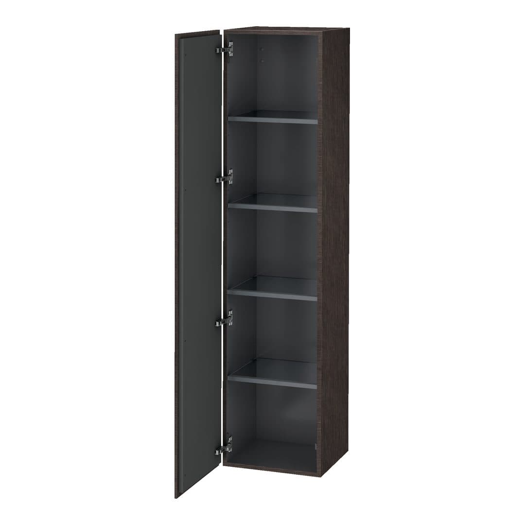 Duravit L-Cube – Κολόνα Μπάνιου – 400 mm, 1 πόρτα, αριστερή, 400 x 363 x 1760 mm – Brushed dark oak Matt, Real wood veneer (LC1180L7272)