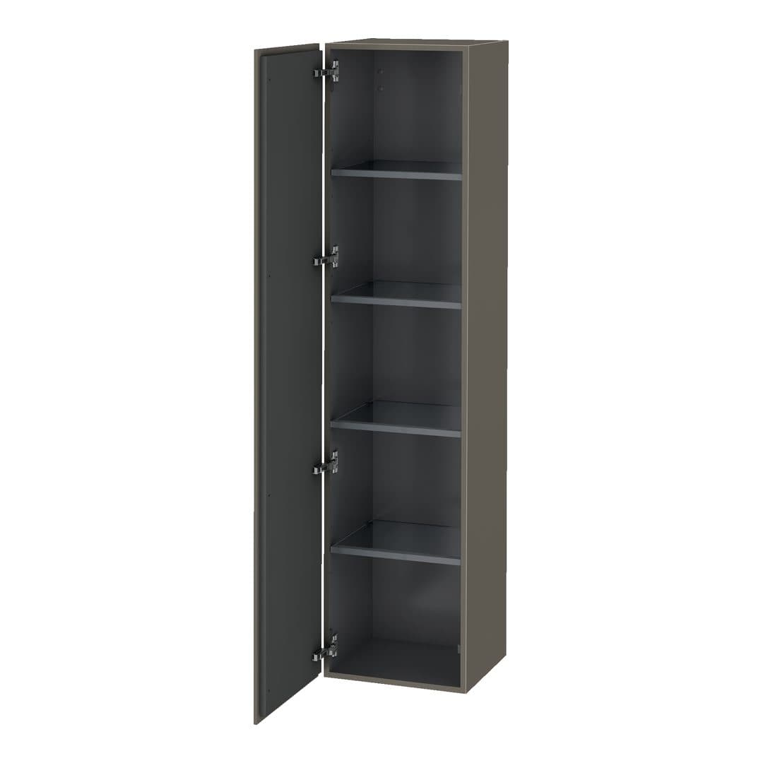 Duravit L-Cube – Κολόνα Μπάνιου – 400 mm, 1 πόρτα, αριστερή, 400 x 363 x 1760 mm – Flannel Grey Satin Matt, Lacquer (LC1180L9090)