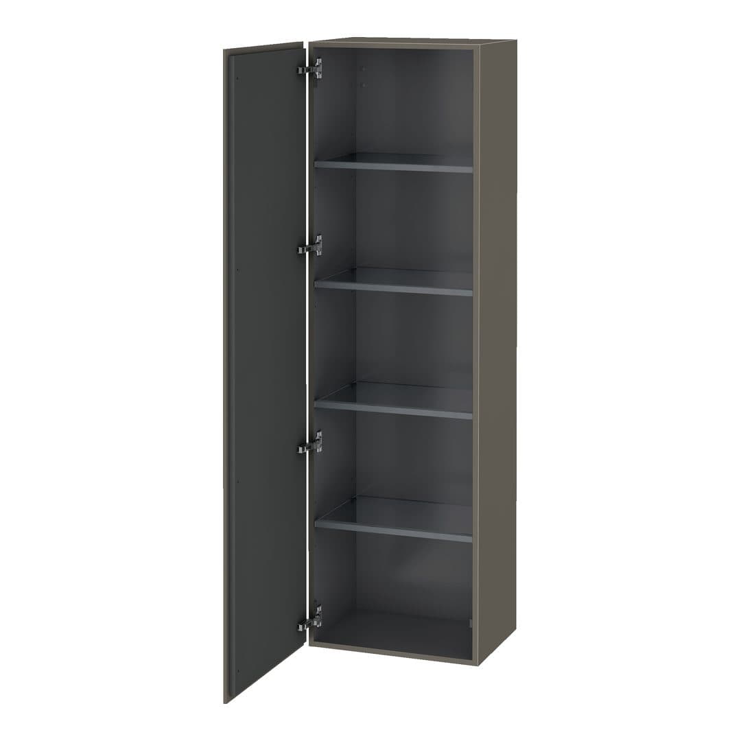 Duravit L-Cube – Κολόνα Μπάνιου – 500 mm, 1 πόρτα, αριστερή, 500 x 363 x 1760 mm – Flannel Grey Satin Matt, Lacquer (LC1181L9090)
