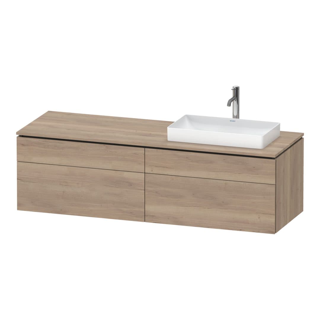 Duravit L-Cube – Έπιπλο Νιπτήρα – 1620 mm, για κονσόλα, 4 συρτάρια, νιπτήρας δεξιά – Marbled Oak Matt, Decor (LC4871R55550000)