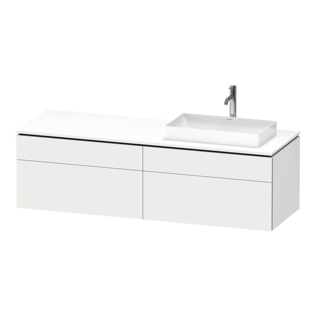 Duravit L-Cube – Έπιπλο Νιπτήρα – 1620 mm, για κονσόλα, 4 συρτάρια, νιπτήρας δεξιά – White Super Matt, Decor (LC4871R84840000)