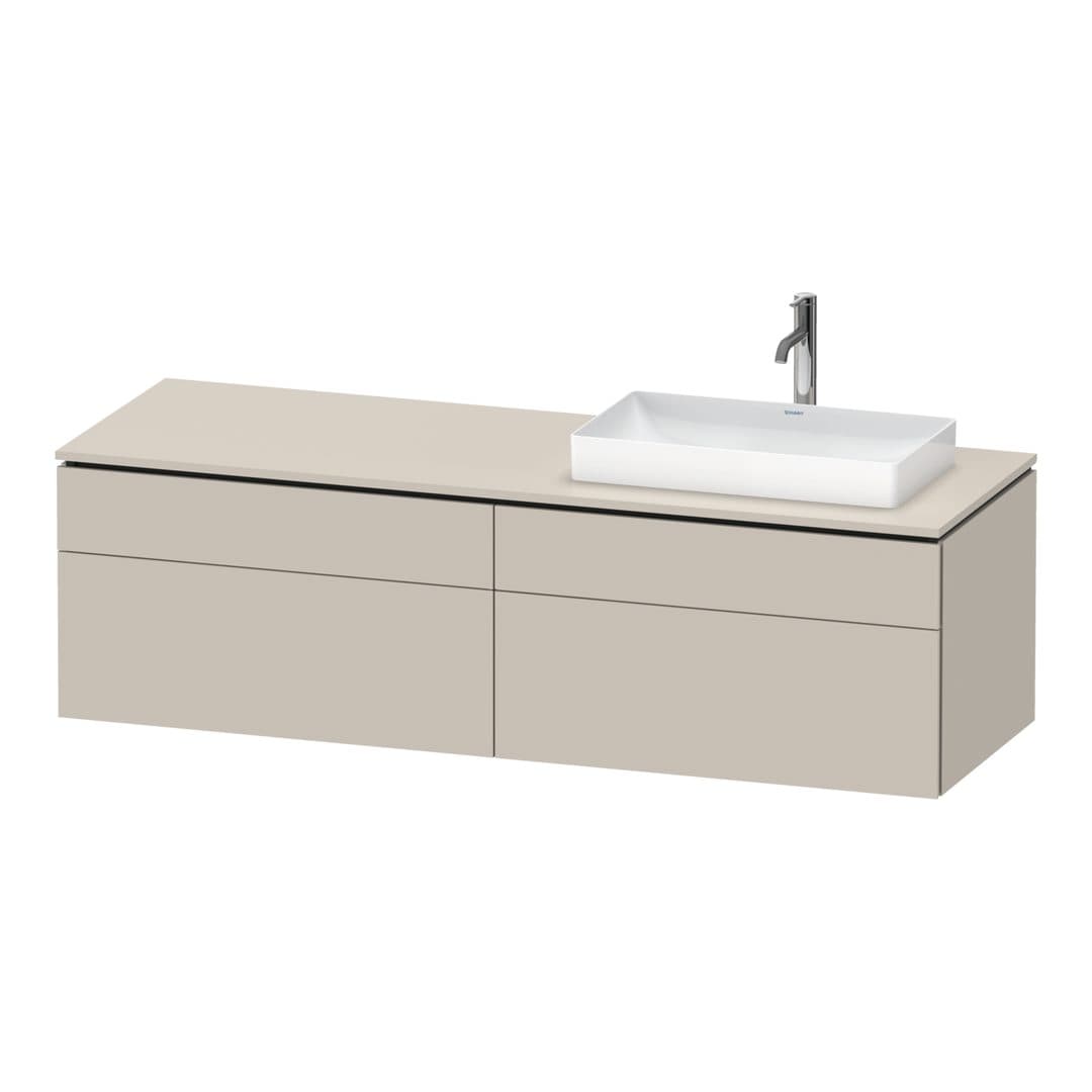 Duravit L-Cube – Έπιπλο Νιπτήρα – 1620 mm, για κονσόλα, 4 συρτάρια, νιπτήρας δεξιά – Taupe Matt, Decor (LC4871R91910000)