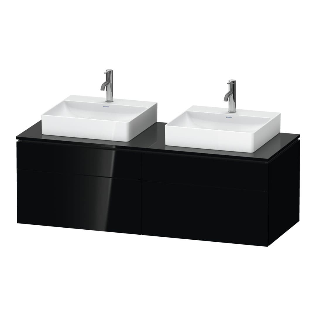 Duravit L-Cube – Έπιπλο Νιπτήρα – 1420 mm, για κονσόλα, 4 συρτάρια – Black High Gloss, Lacquer (LC4872B40400000)