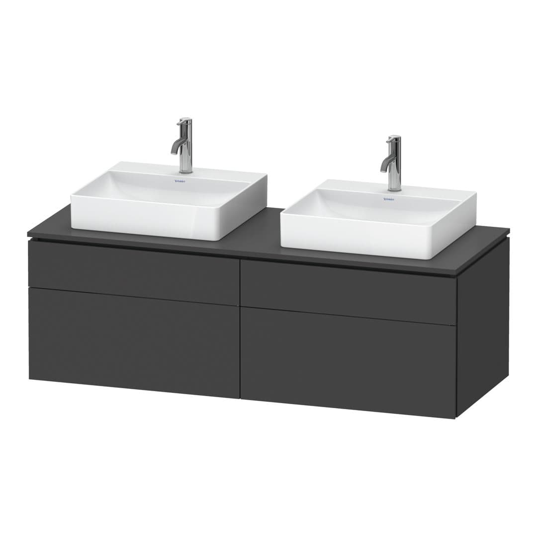 Duravit L-Cube – Έπιπλο Νιπτήρα – 1420 mm, για κονσόλα, 4 συρτάρια – Graphite Matt, Decor (LC4872B49490000)