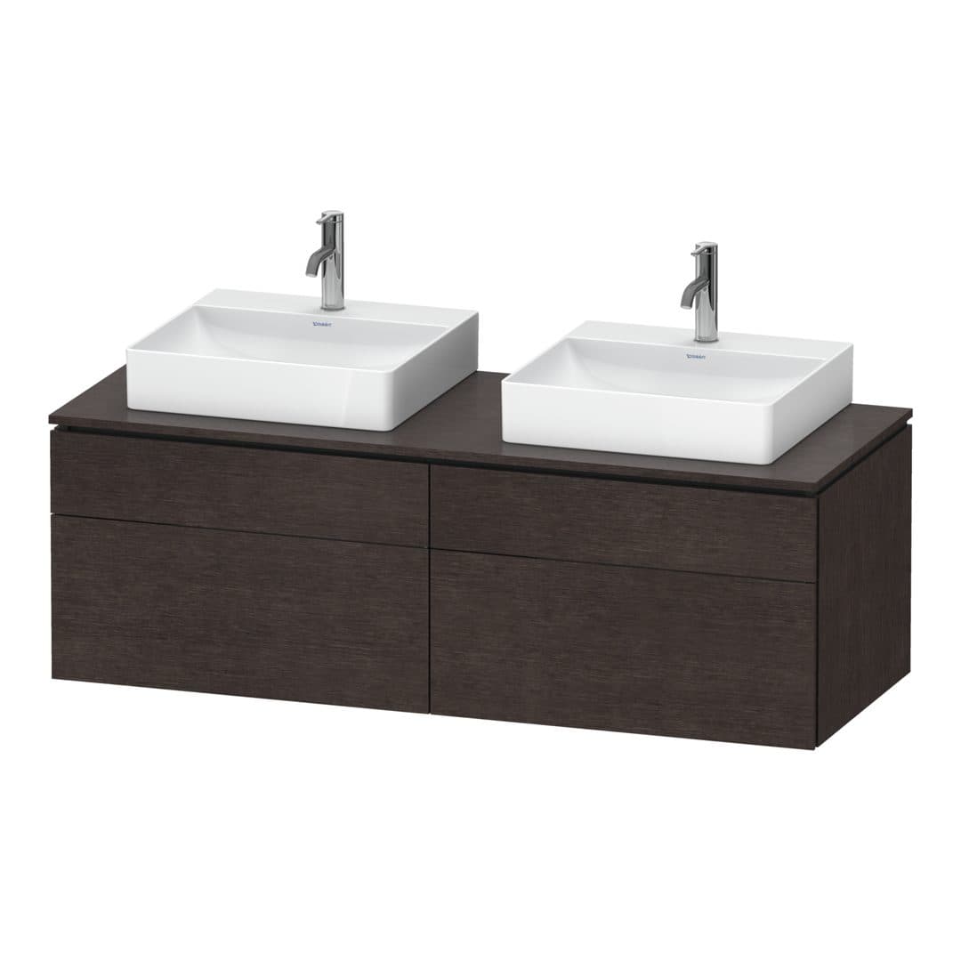 Duravit L-Cube – Έπιπλο Νιπτήρα – 1420 mm, για κονσόλα, 4 συρτάρια – Brushed dark oak Matt, Real wood veneer (LC4872B72720000)