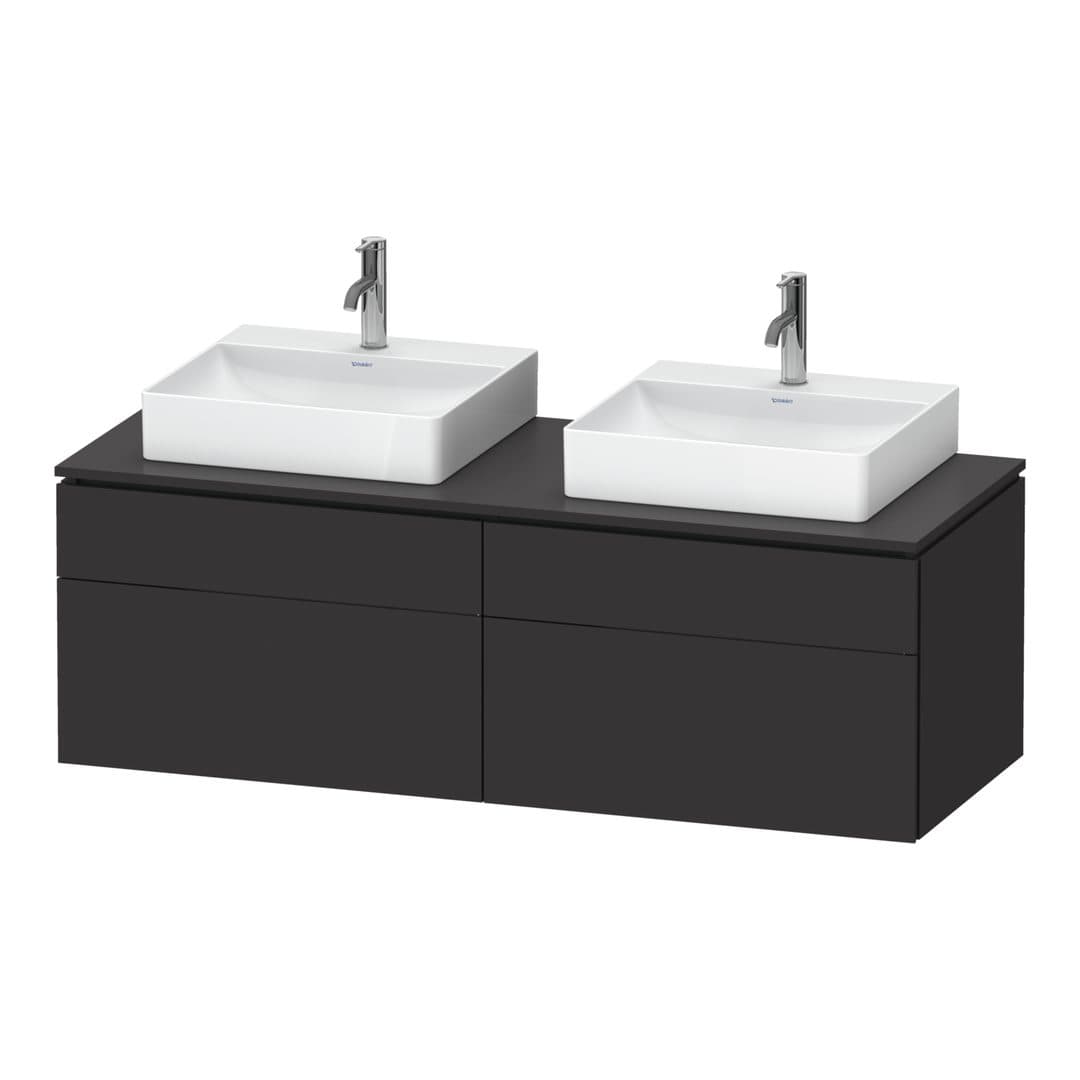 Duravit L-Cube – Έπιπλο Νιπτήρα – 1420 mm, για κονσόλα, 4 συρτάρια – Graphite Super Matt, Decor (LC4872B80800000)