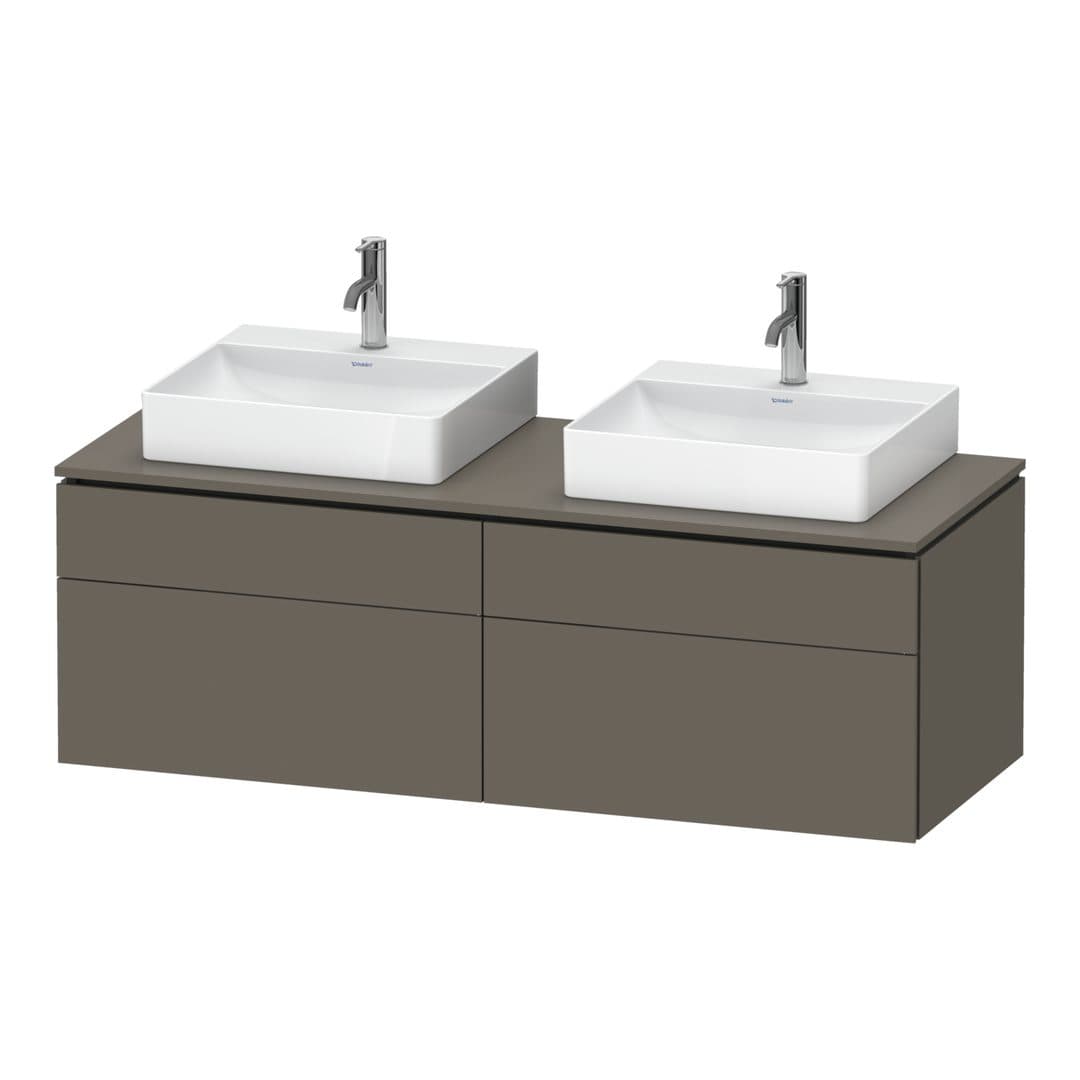 Duravit L-Cube – Έπιπλο Νιπτήρα – 1420 mm, για κονσόλα, 4 συρτάρια – Flannel Grey Satin Matt, Lacquer (LC4872B90900000)