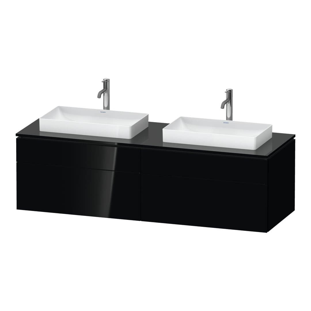 Duravit L-Cube – Έπιπλο Νιπτήρα – 1620 mm, για κονσόλα, 4 συρτάρια – Black High Gloss, Lacquer (LC4873B40400000)