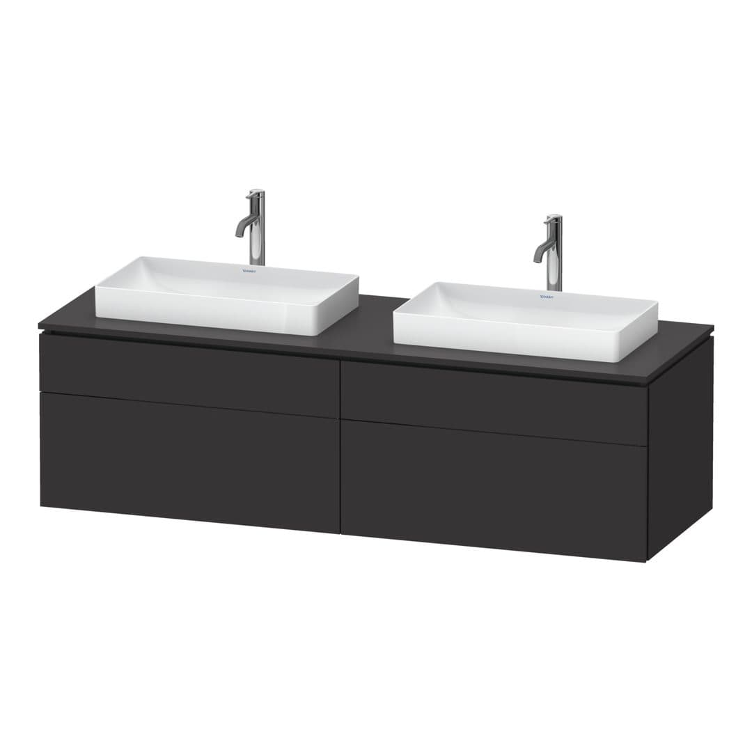 Duravit L-Cube – Έπιπλο Νιπτήρα – 1620 mm, για κονσόλα, 4 συρτάρια – Graphite Super Matt, Decor (LC4873B80800000)