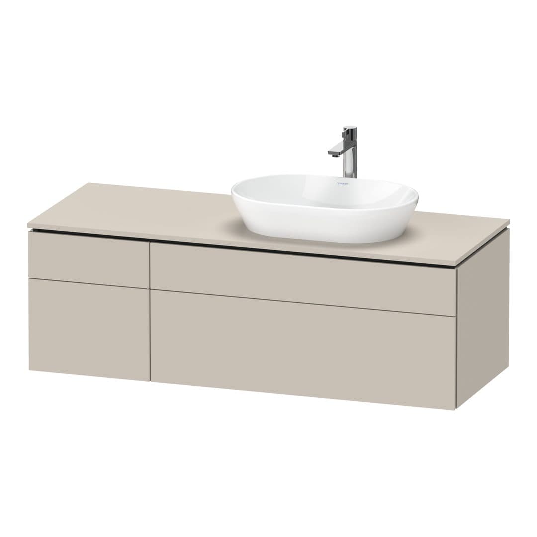 Duravit L-Cube – Έπιπλο Νιπτήρα – 1420 mm, για κονσόλα, 4 συρτάρια, νιπτήρας δεξιά – Taupe Super Matt, Decor (LC4875083830000)