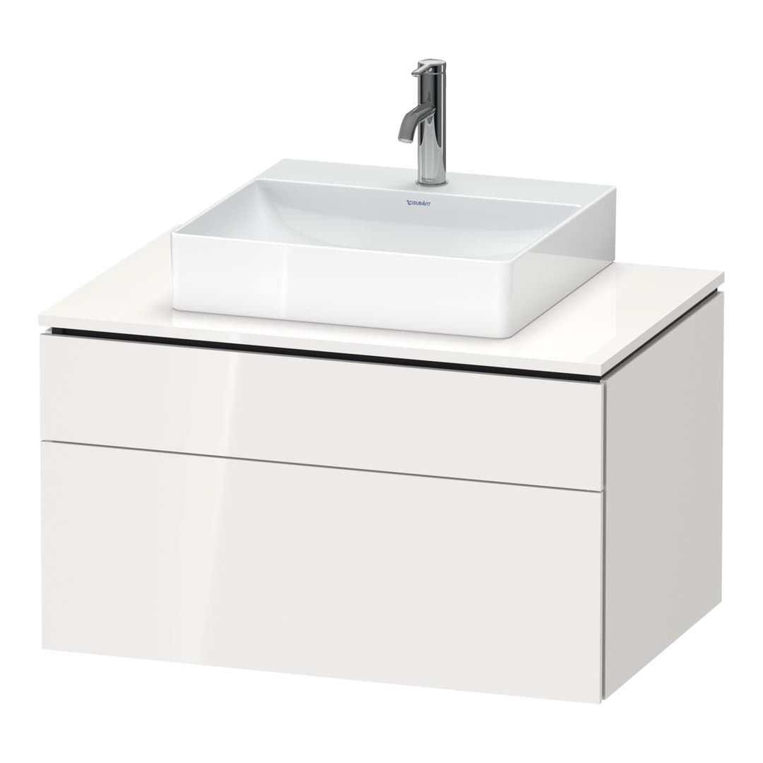 Duravit L-Cube – Έπιπλο Νιπτήρα – 820 mm, για κονσόλα, 2 συρτάρια, νιπτήρας κέντρο, 820 x 550 x 482 mm – White High Gloss, Decor (LC4880022220000)
