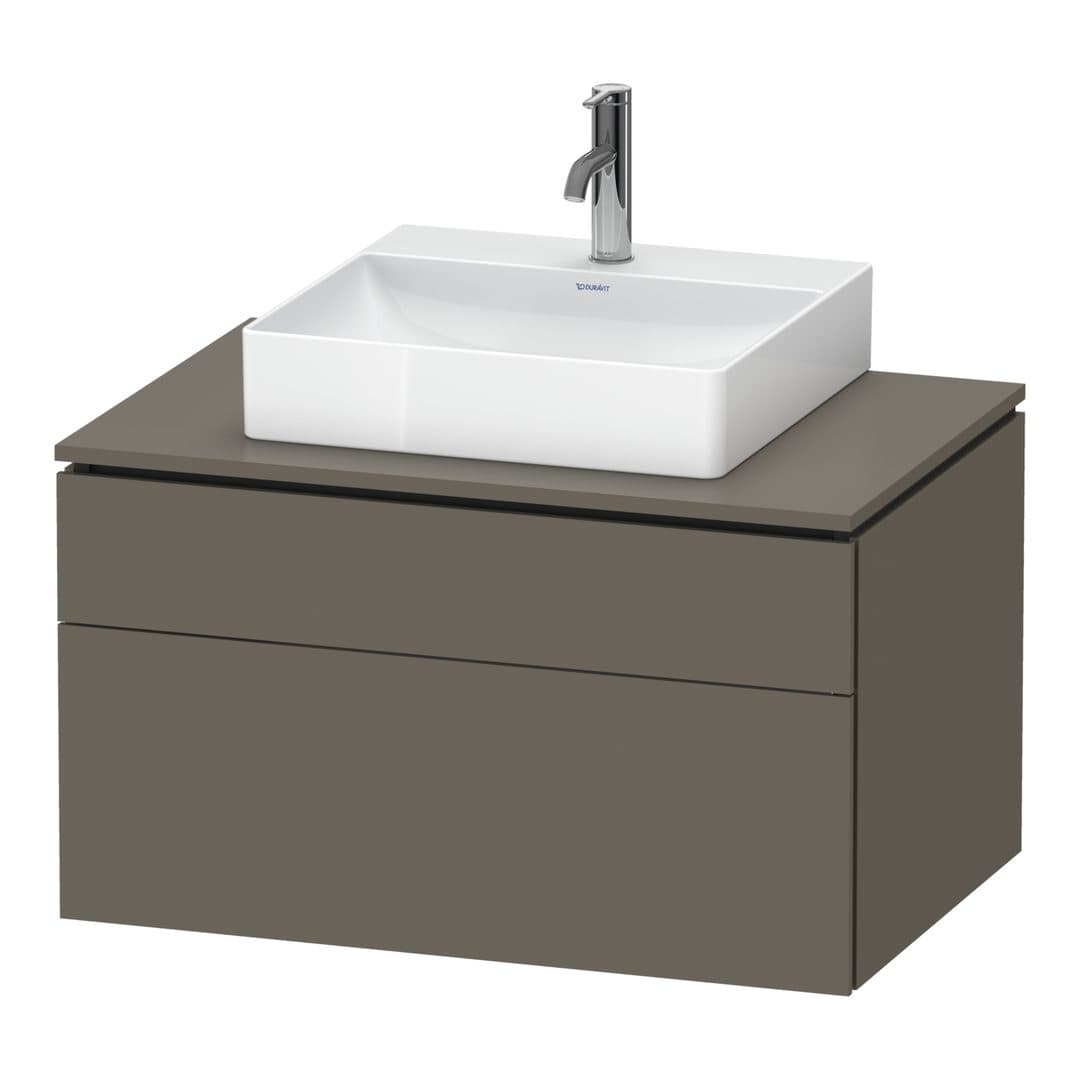 Duravit L-Cube – Έπιπλο Νιπτήρα – 820 mm, για κονσόλα, 2 συρτάρια, νιπτήρας κέντρο, 820 x 550 x 482 mm – Flannel Grey Satin Matt, Lacquer (LC4880090900000)