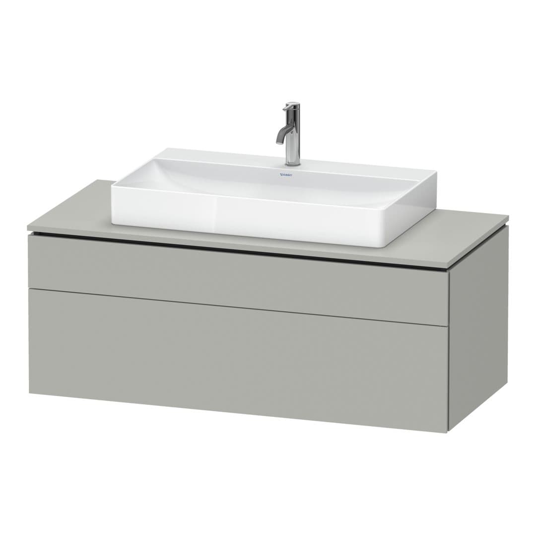 Duravit L-Cube – Έπιπλο Νιπτήρα – 1220 mm, για κονσόλα, 2 συρτάρια, νιπτήρας κέντρο – Concrete grey Matt, Decor (LC4882007070000)